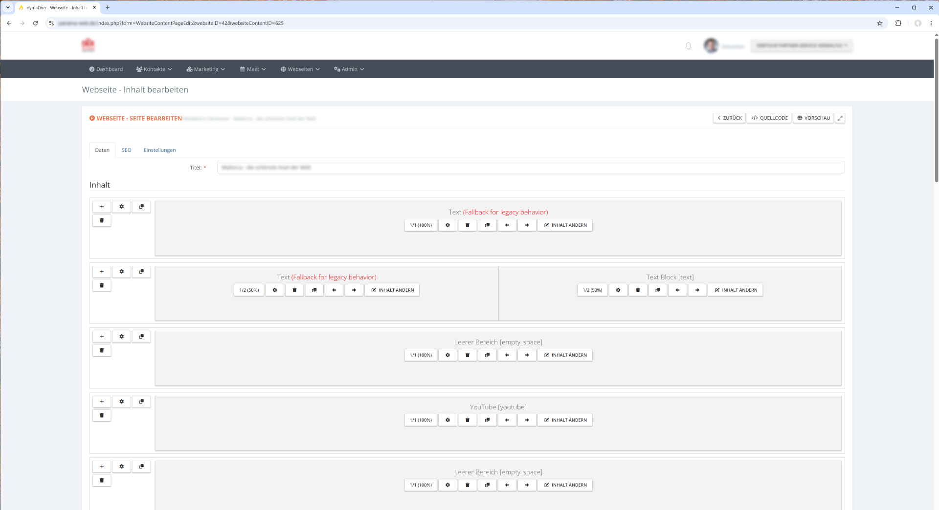 Website-Baukasten dymaDoo Multisite – Flexibler Seiteneditor