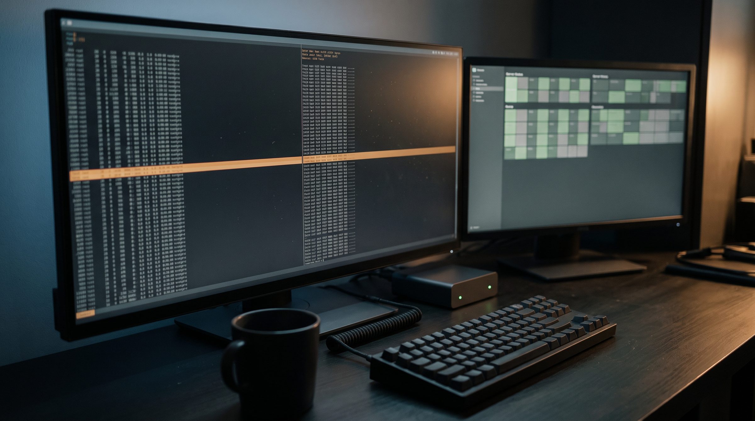 Serverarbeitsplatz mit Terminal-Ausgabe während des Einspielens der Patches gegen die PHP-Sicherheitslücke php2shell